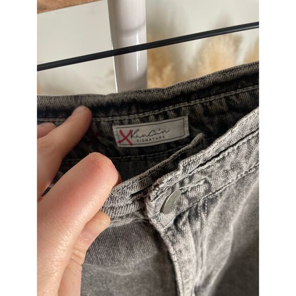 Kancan 90s Slouch Jeans Size 26 Washed Gray Ultra High Rise Waist Cropped Casual - Picture 8 of 9